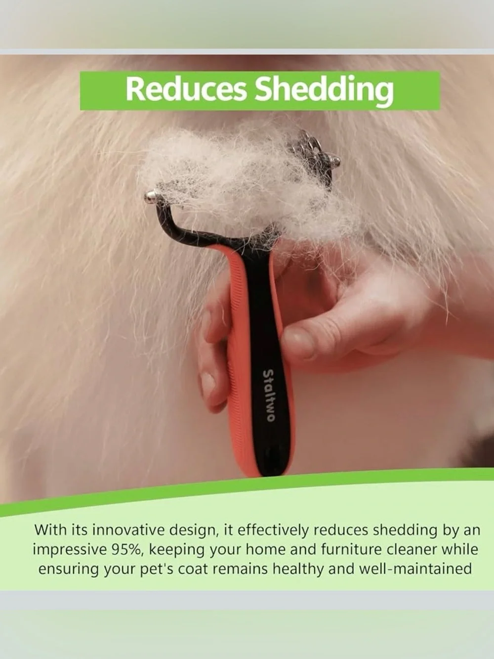 Deshedding dog brush for shedding, undercoat rake for dog and cat
